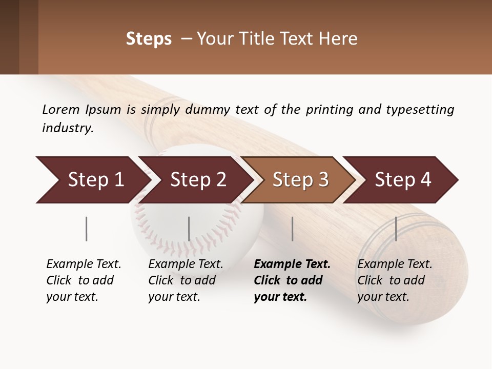 Baseball Bat With Ball PowerPoint Template