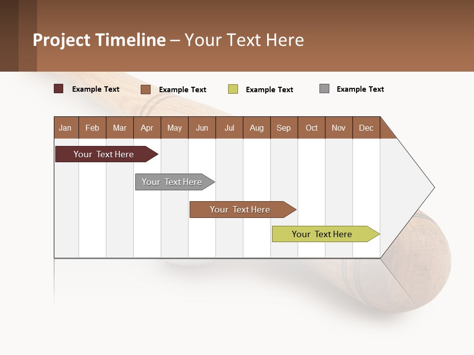 Baseball Bat With Ball PowerPoint Template