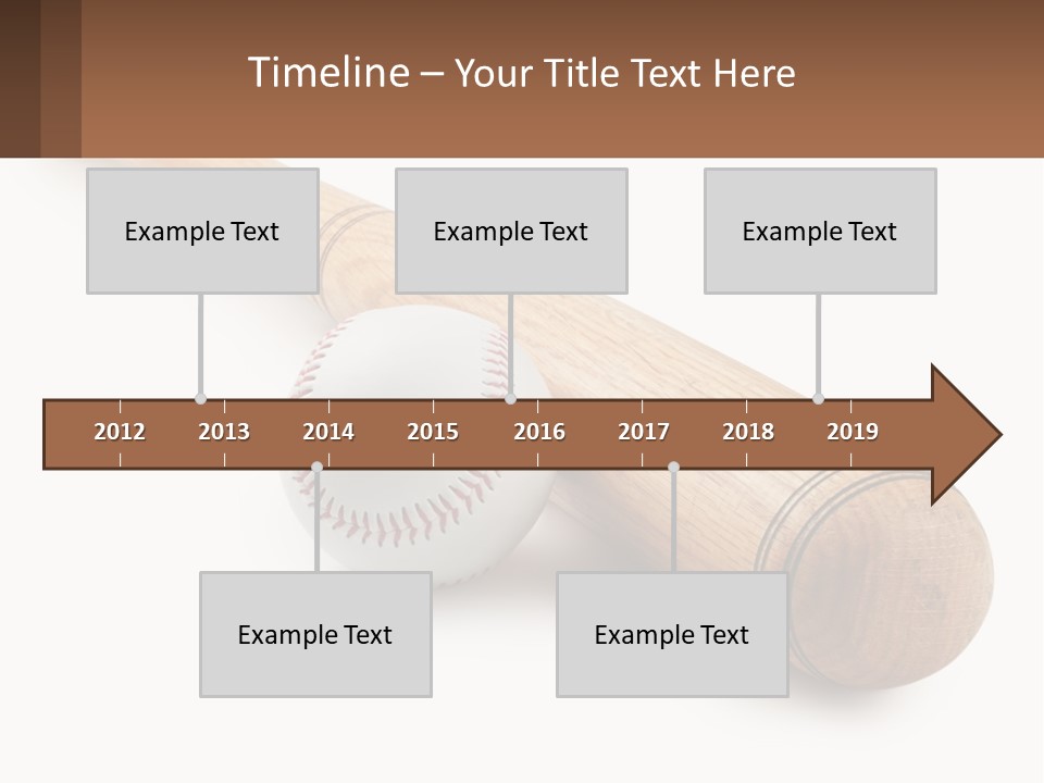 Baseball Bat With Ball PowerPoint Template