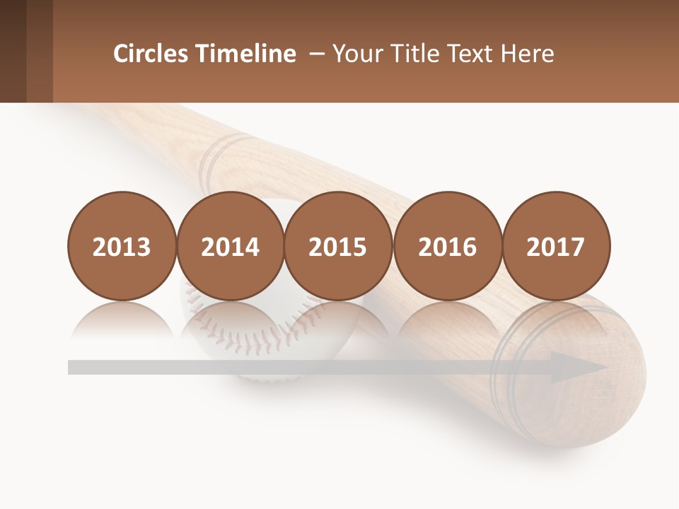 Baseball Bat With Ball PowerPoint Template