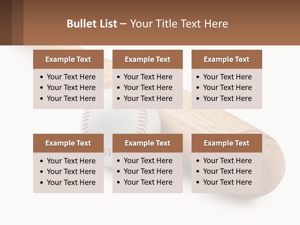 Baseball Bat With Ball PowerPoint Template