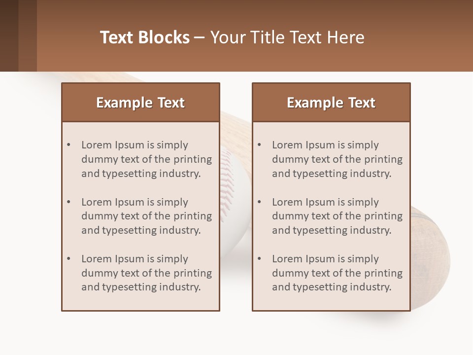 Baseball Bat With Ball PowerPoint Template