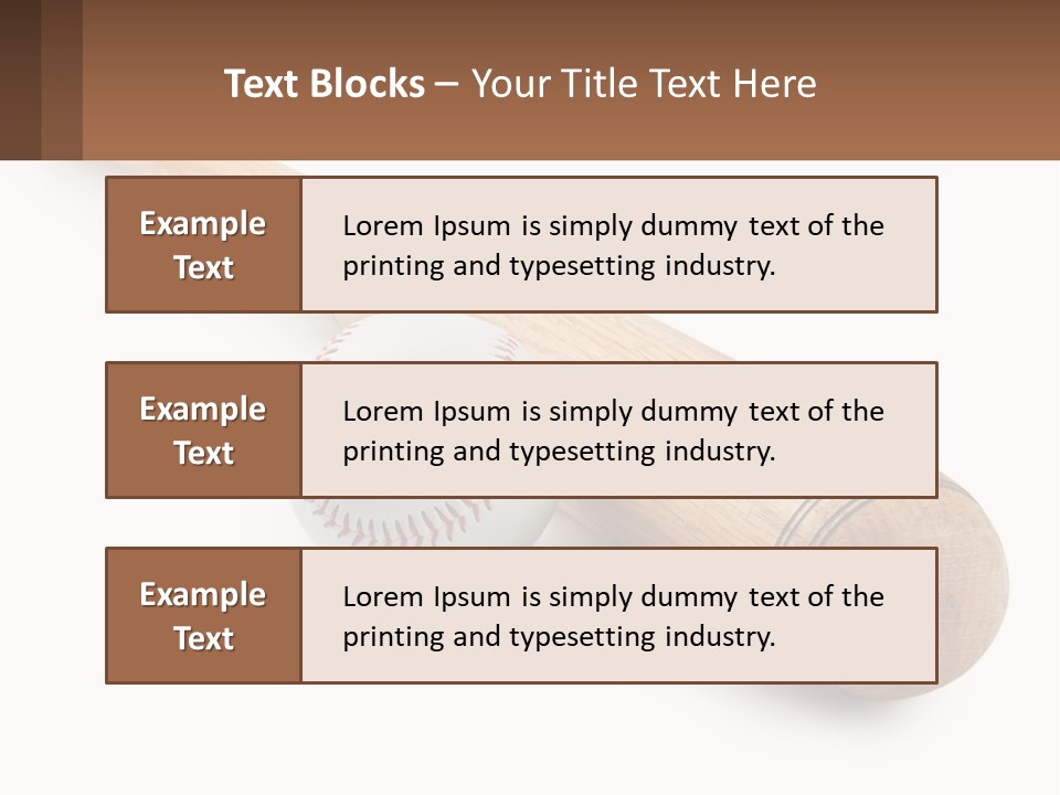 Baseball Bat With Ball PowerPoint Template