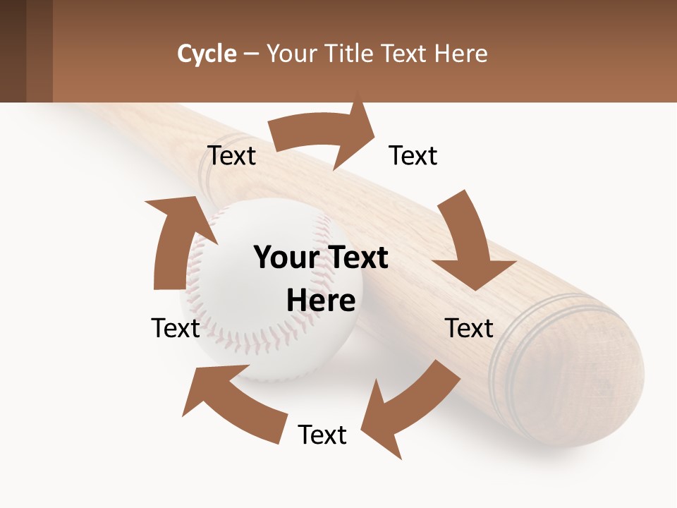 Baseball Bat With Ball PowerPoint Template