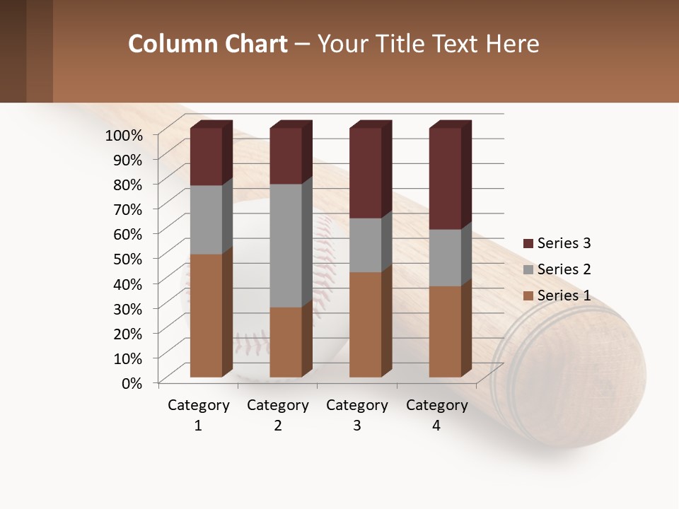 Baseball Bat With Ball PowerPoint Template