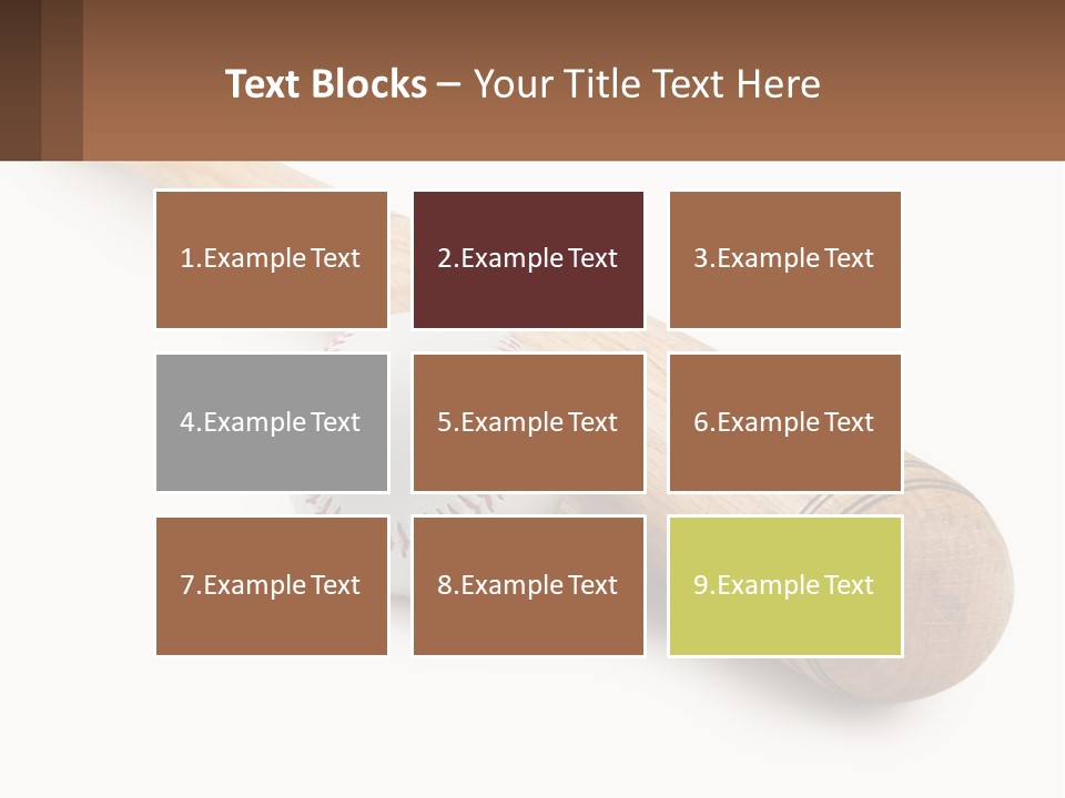 Baseball Bat With Ball PowerPoint Template