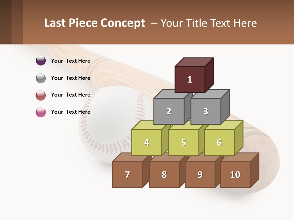 Baseball Bat With Ball PowerPoint Template