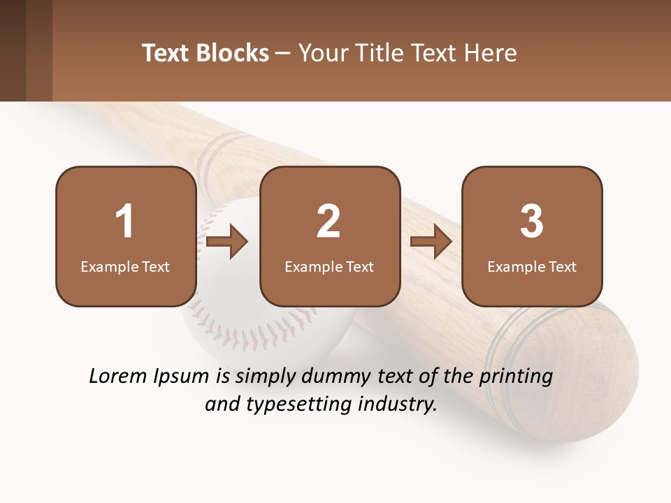 Baseball Bat With Ball PowerPoint Template