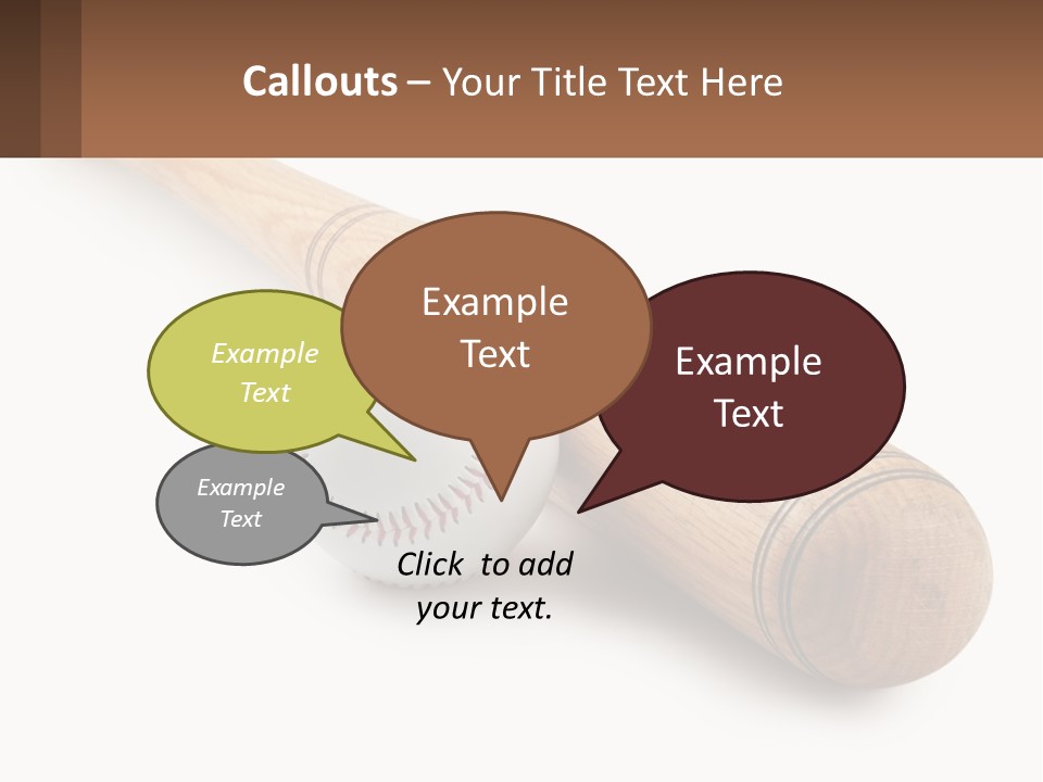 Baseball Bat With Ball PowerPoint Template