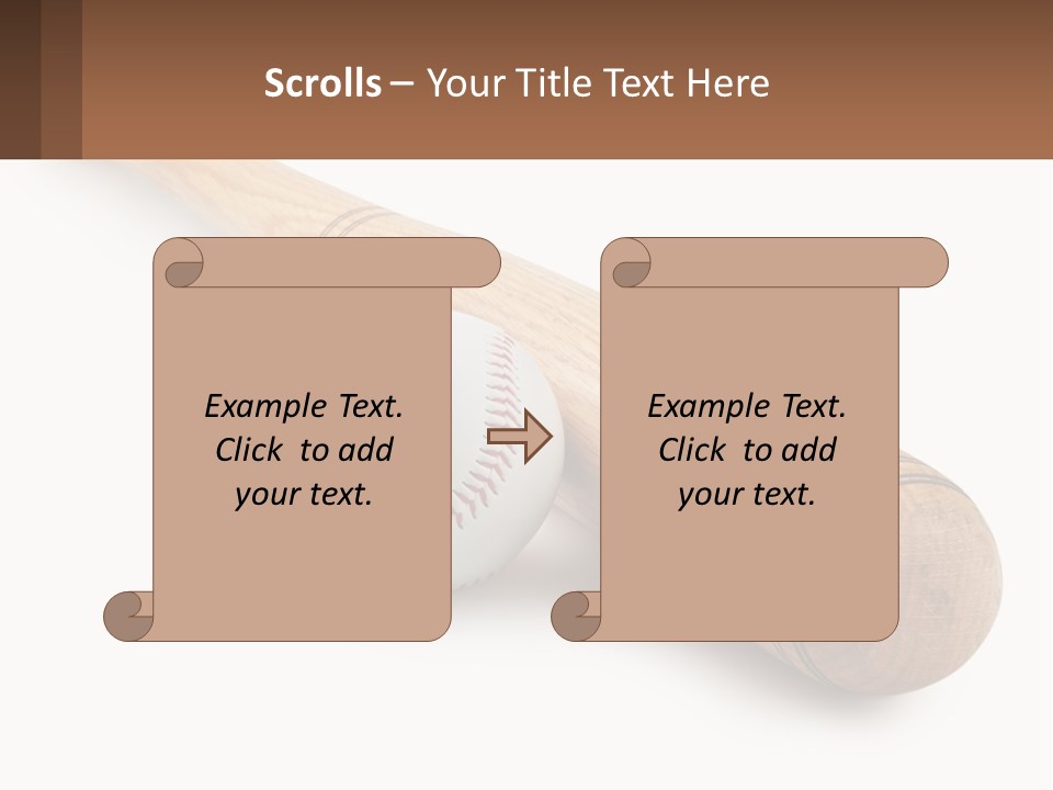 Baseball Bat With Ball PowerPoint Template