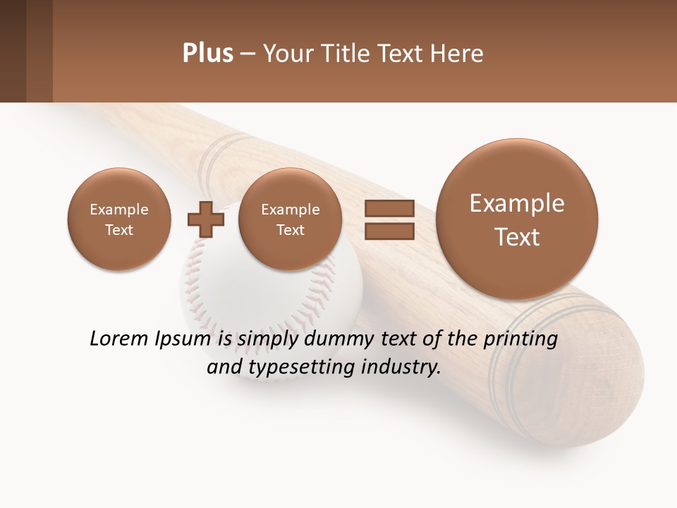 Baseball Bat With Ball PowerPoint Template