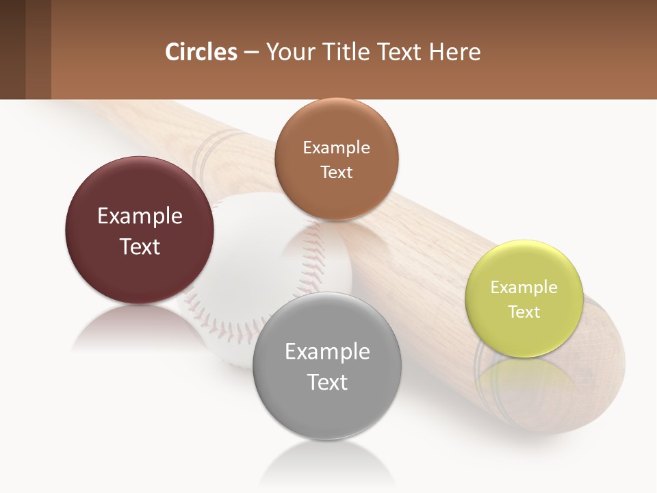 Baseball Bat With Ball PowerPoint Template