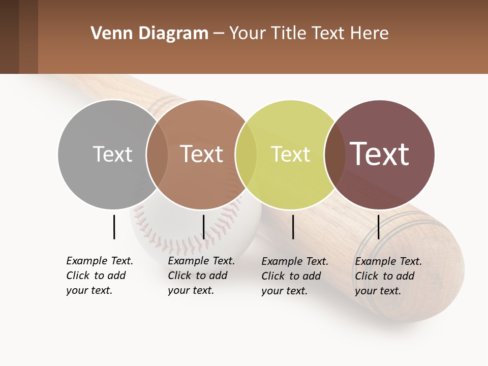 Baseball Bat With Ball PowerPoint Template