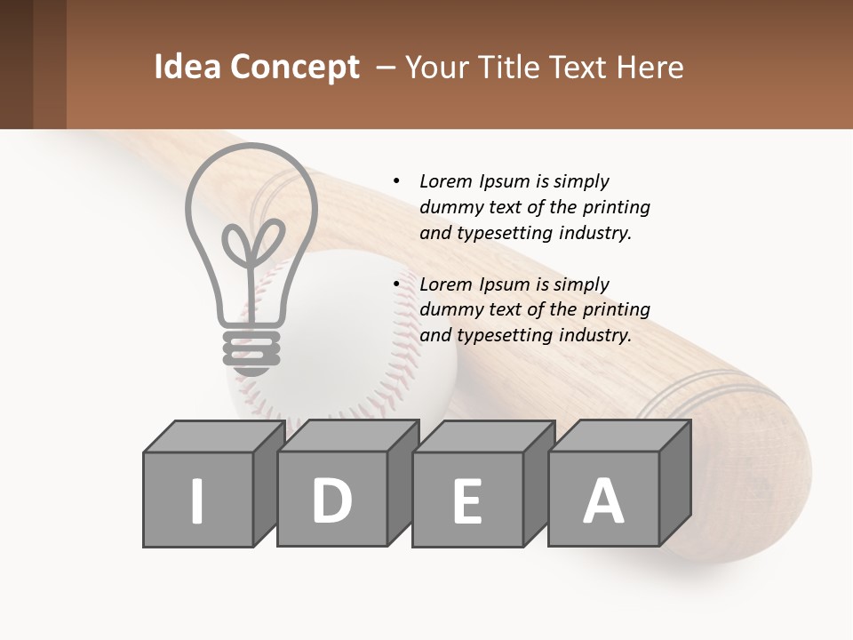 Baseball Bat With Ball PowerPoint Template