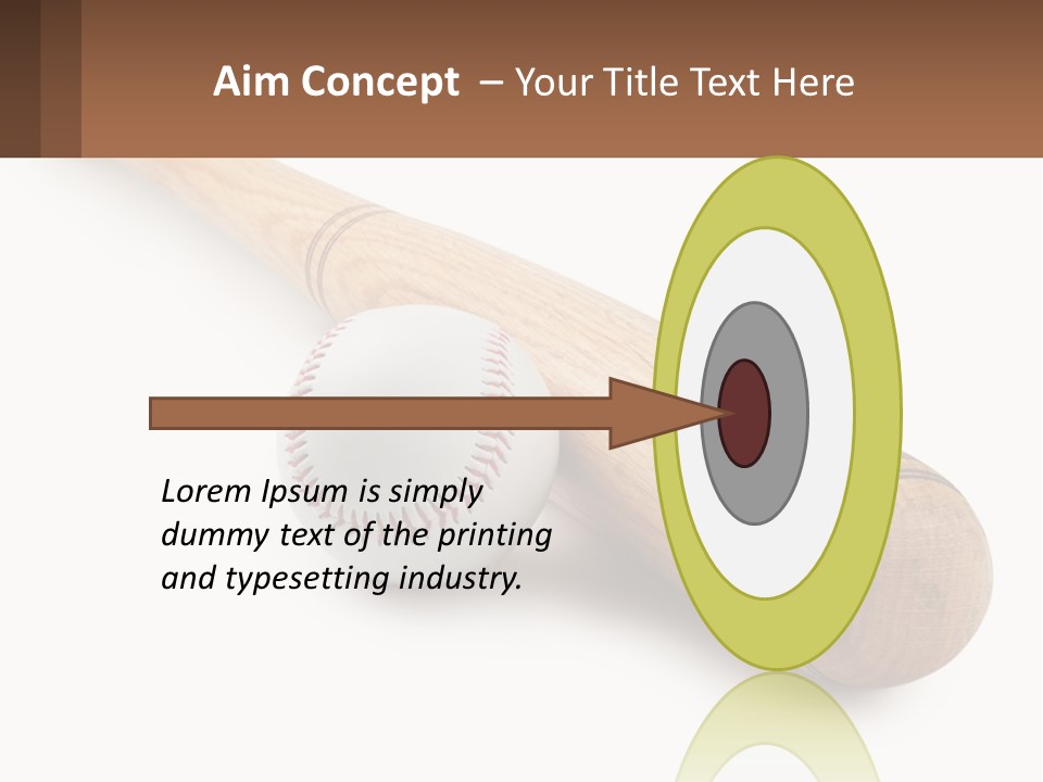 Baseball Bat With Ball PowerPoint Template