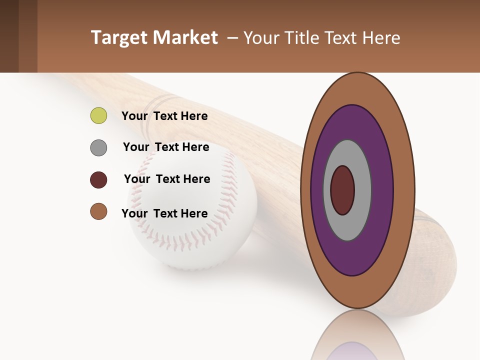 Baseball Bat With Ball PowerPoint Template