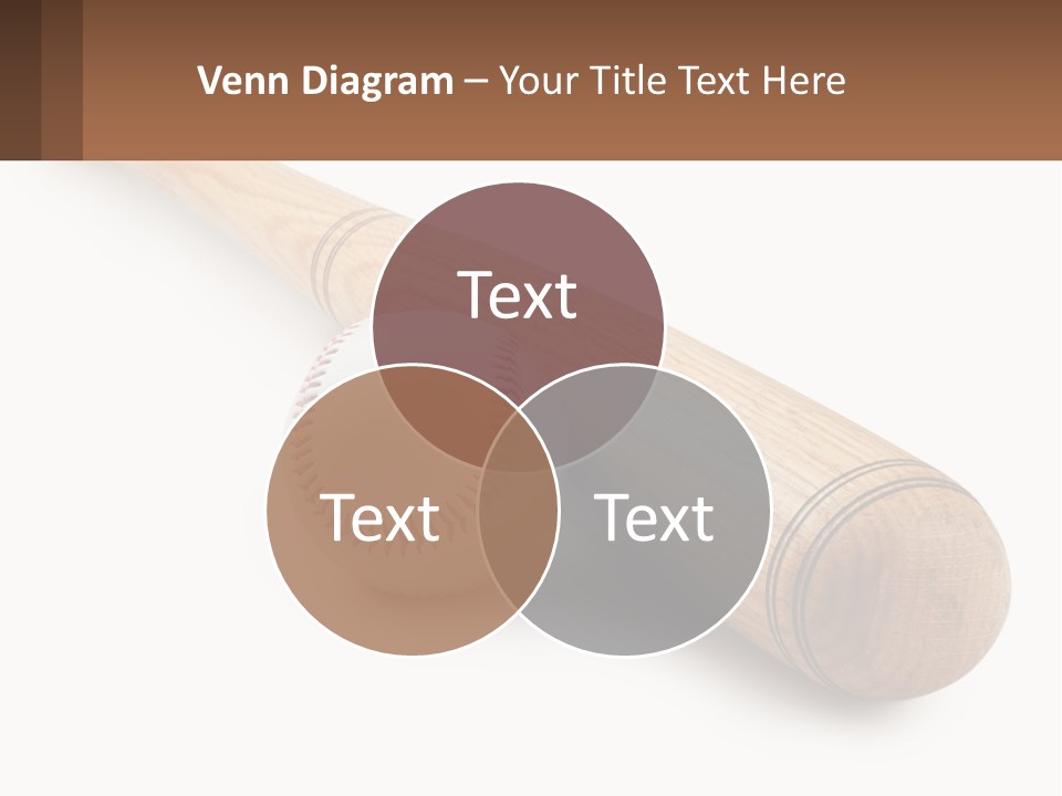 Baseball Bat With Ball PowerPoint Template