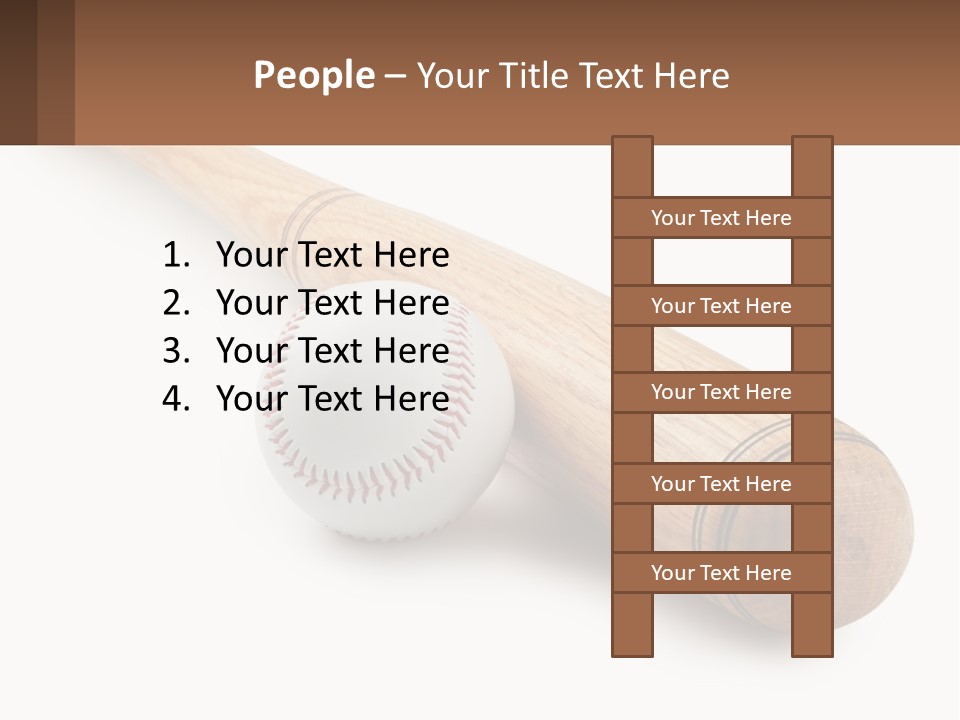 Baseball Bat With Ball PowerPoint Template