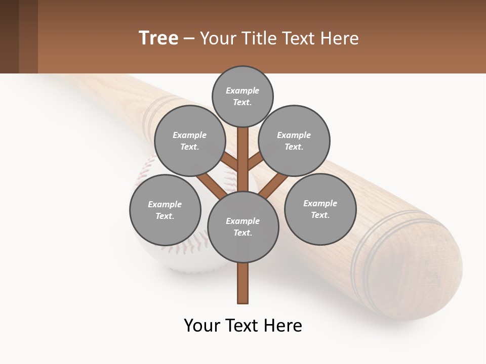 Baseball Bat With Ball PowerPoint Template