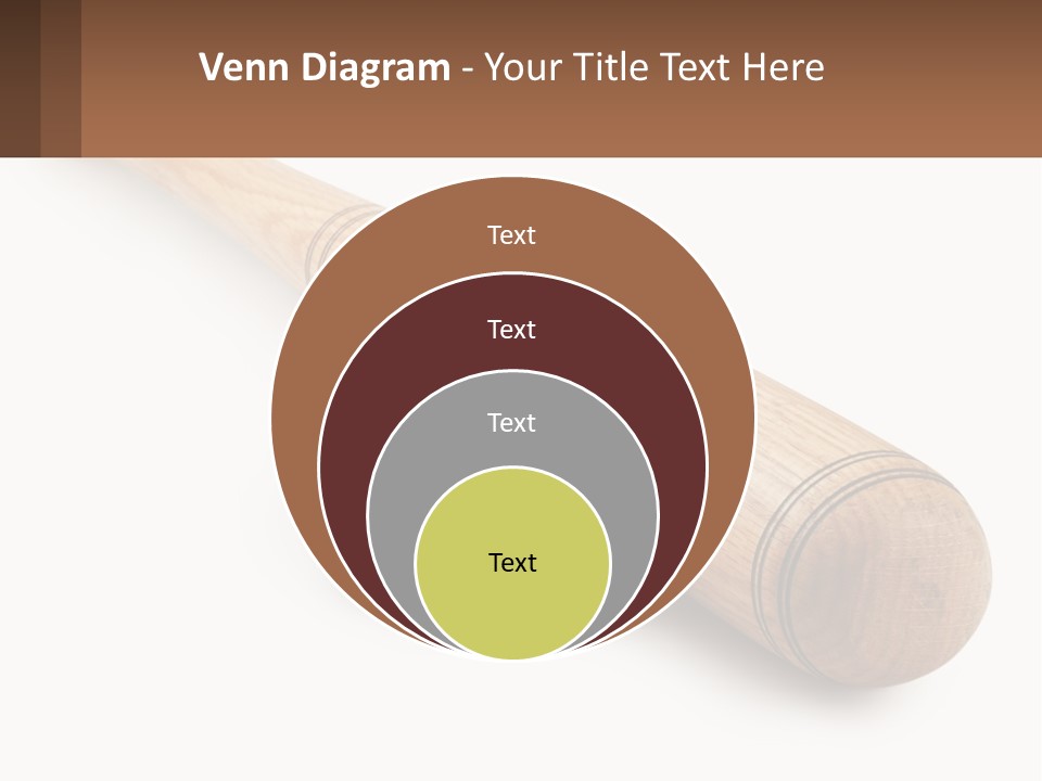 Baseball Bat With Ball PowerPoint Template