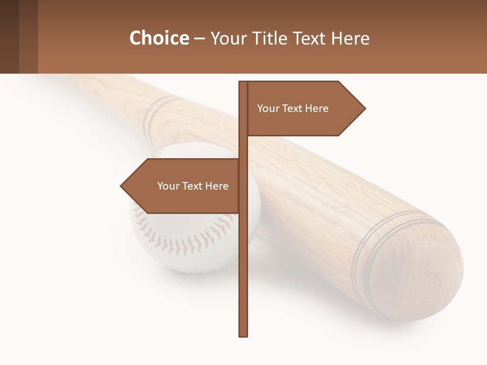 Baseball Bat With Ball PowerPoint Template