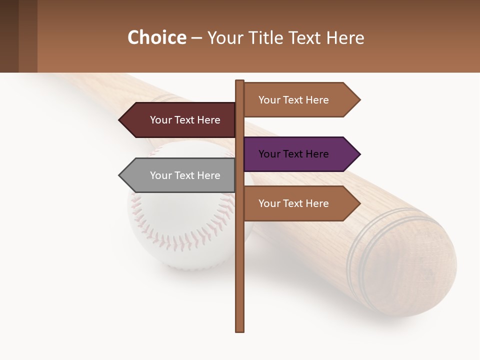 Baseball Bat With Ball PowerPoint Template