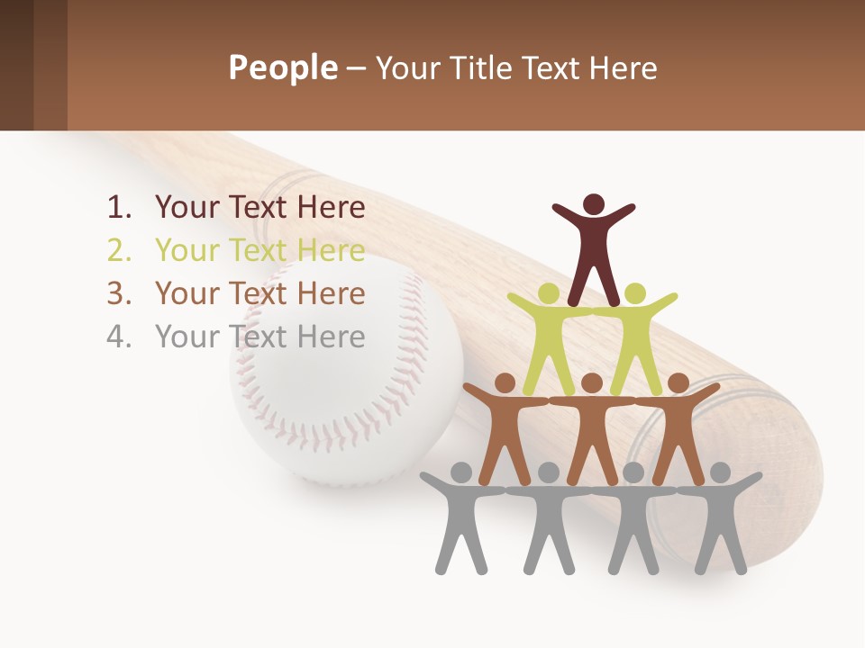 Baseball Bat With Ball PowerPoint Template