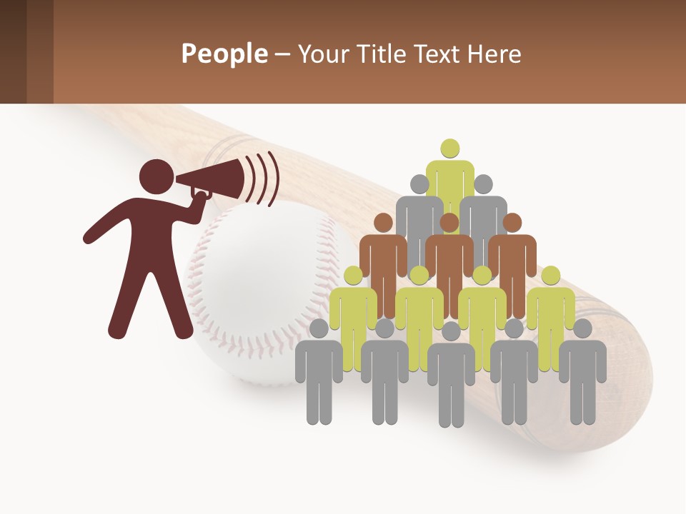 Baseball Bat With Ball PowerPoint Template