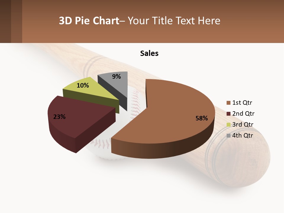 Baseball Bat With Ball PowerPoint Template