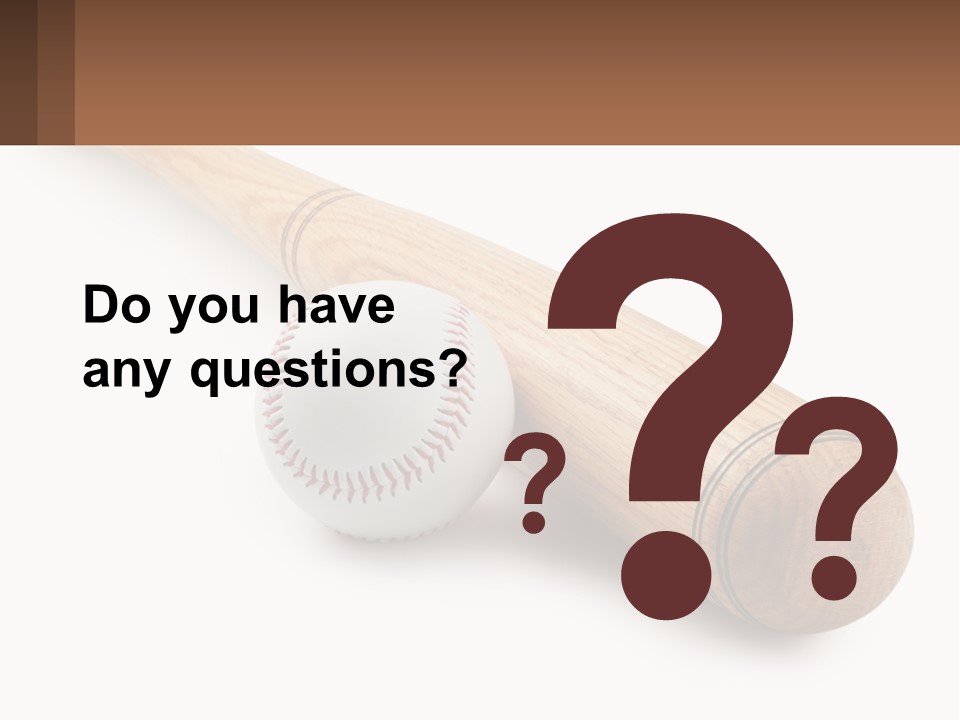 Baseball Bat With Ball PowerPoint Template