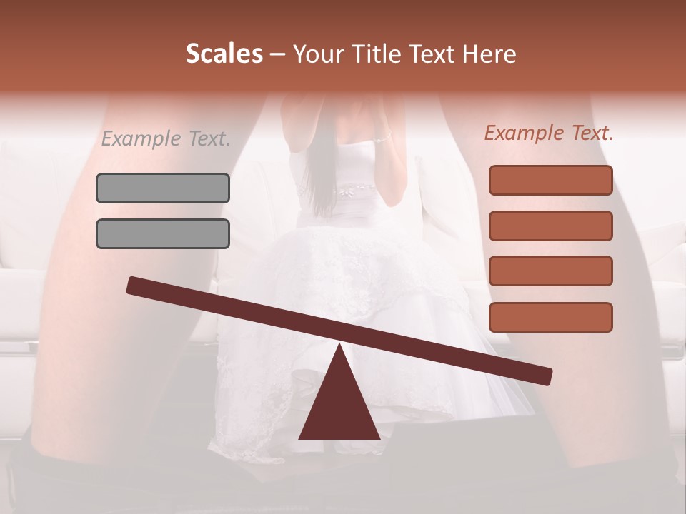 The Bride Laughs At Her Husband PowerPoint Template