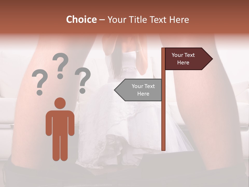 The Bride Laughs At Her Husband PowerPoint Template