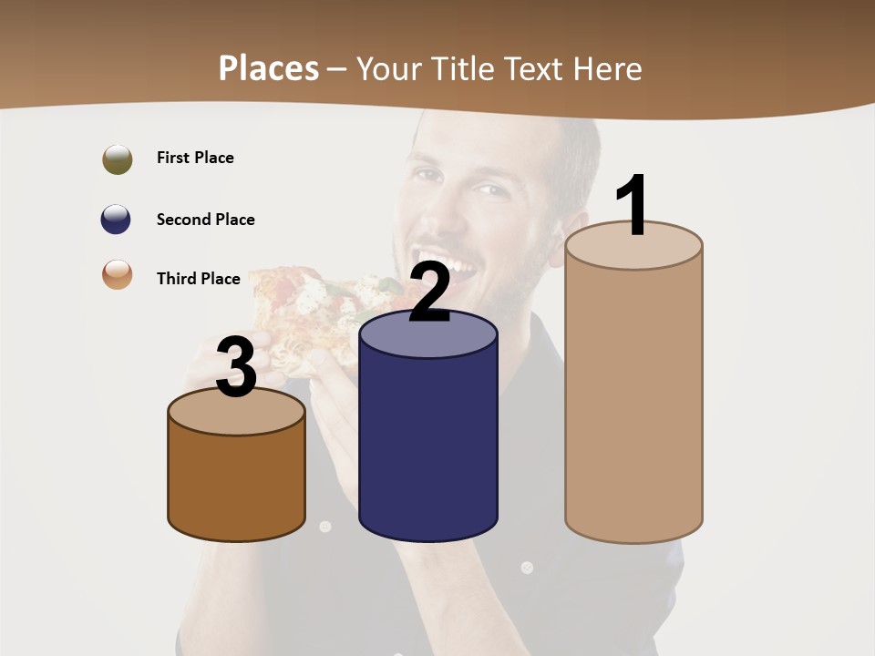 Man Eating Pizza PowerPoint Template