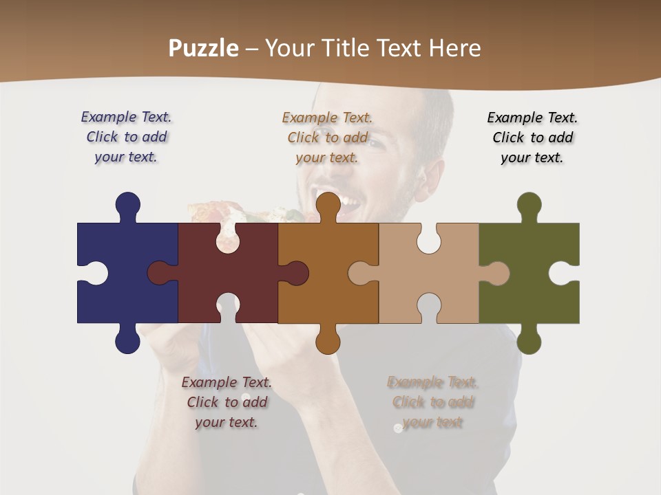 Man Eating Pizza PowerPoint Template