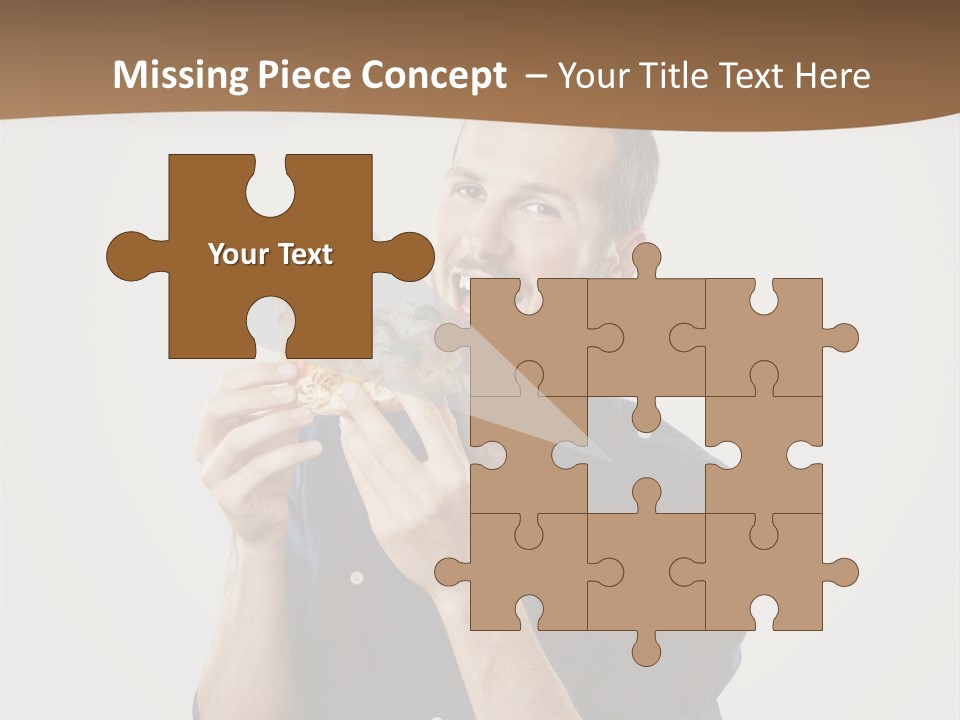 Man Eating Pizza PowerPoint Template