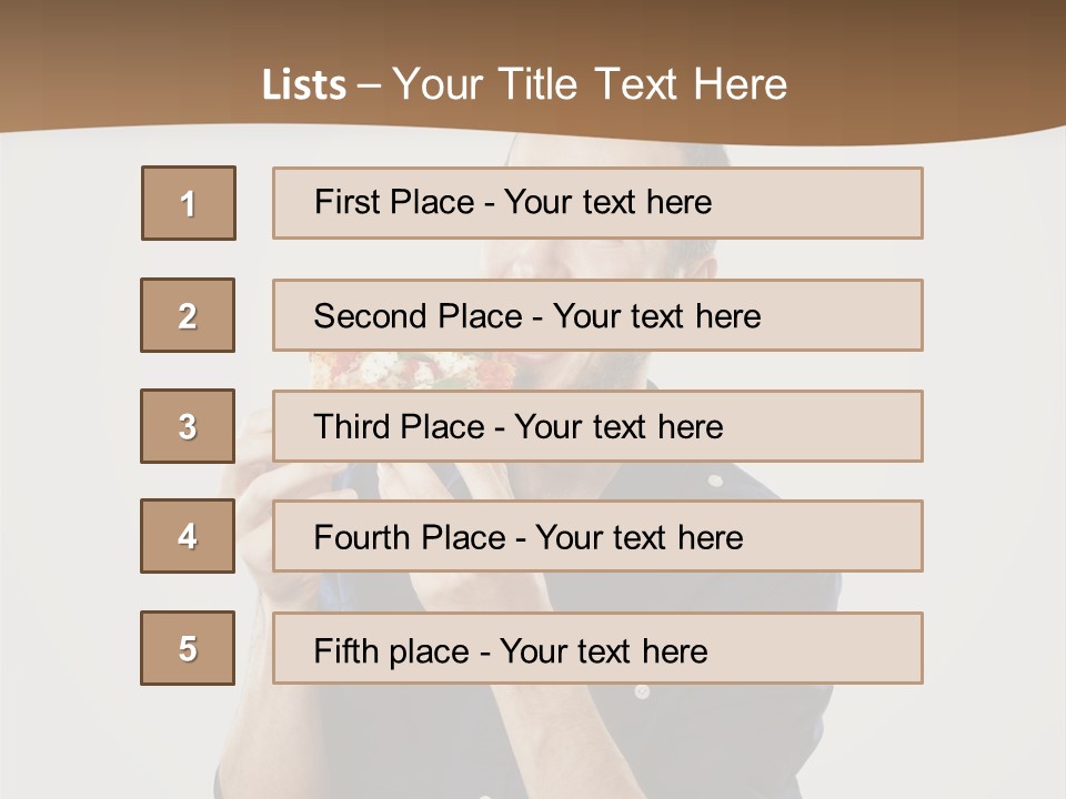 Man Eating Pizza PowerPoint Template
