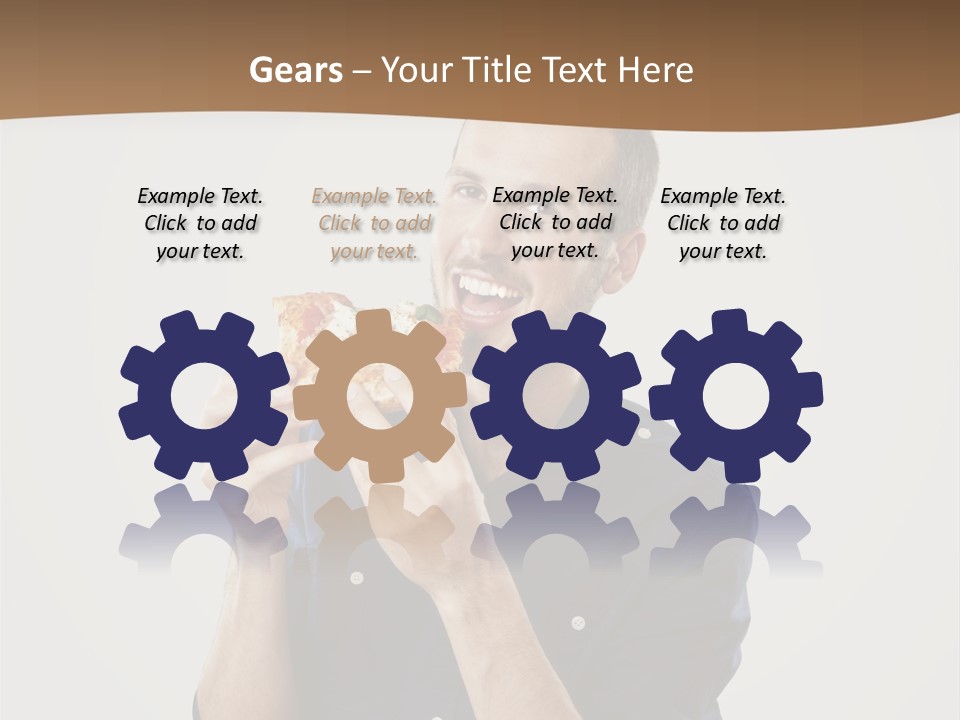 Man Eating Pizza PowerPoint Template