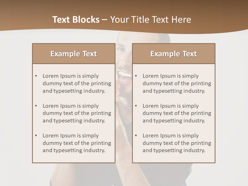 Man Eating Pizza PowerPoint Template
