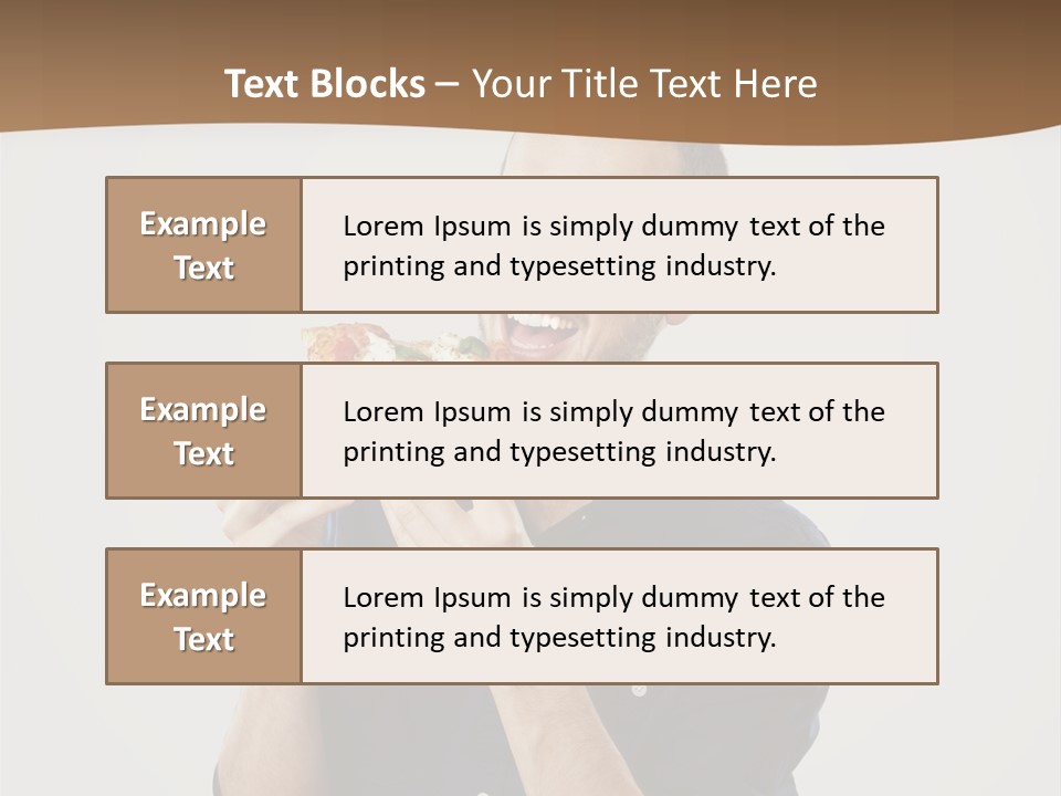 Man Eating Pizza PowerPoint Template
