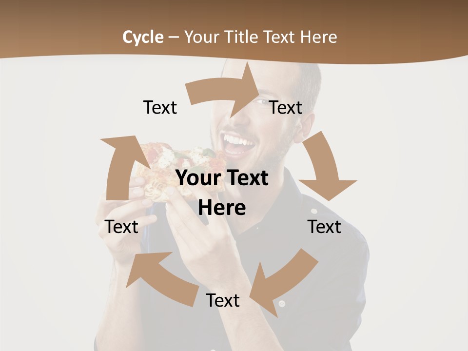 Man Eating Pizza PowerPoint Template