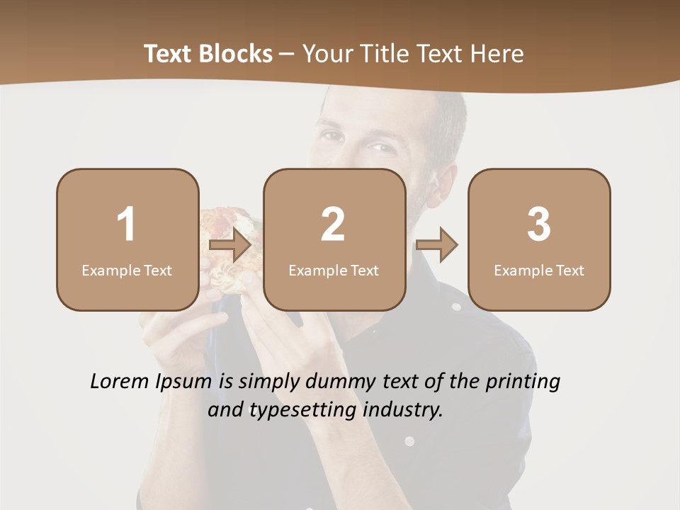 Man Eating Pizza PowerPoint Template