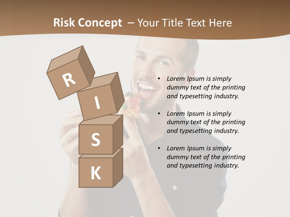 Man Eating Pizza PowerPoint Template