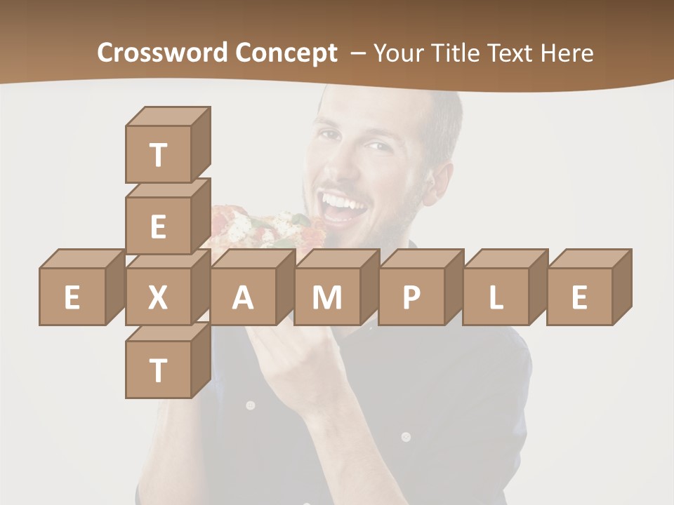 Man Eating Pizza PowerPoint Template