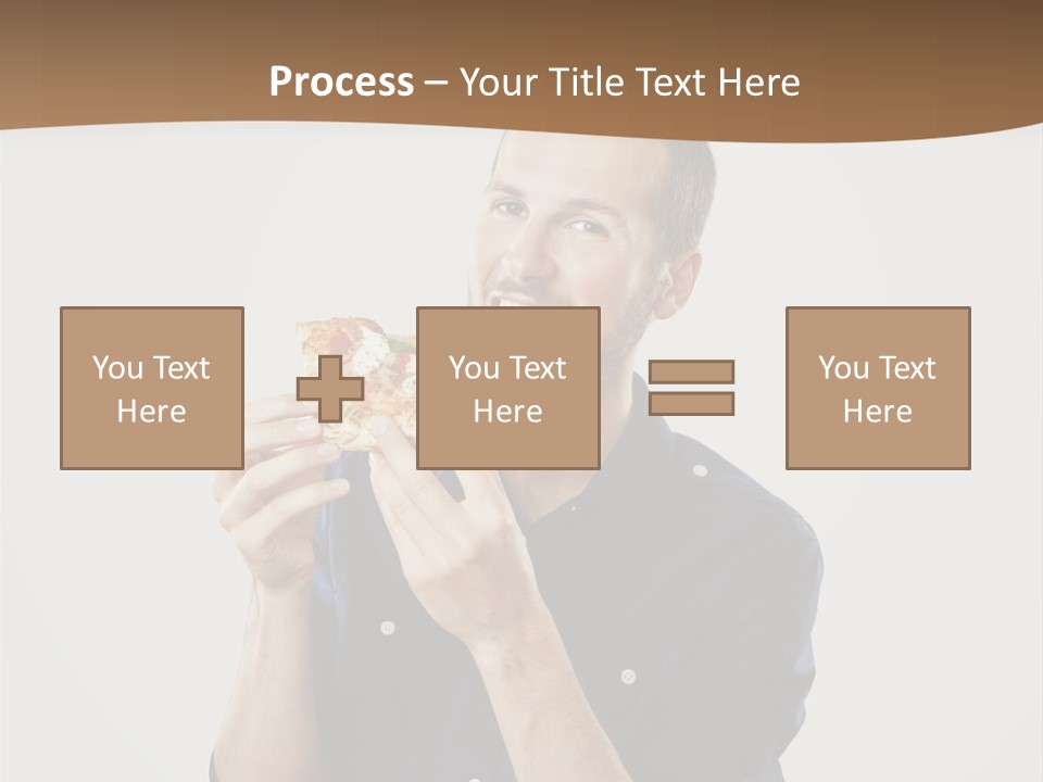 Man Eating Pizza PowerPoint Template