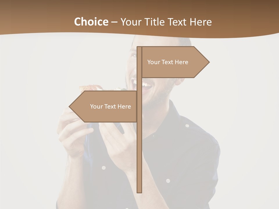 Man Eating Pizza PowerPoint Template
