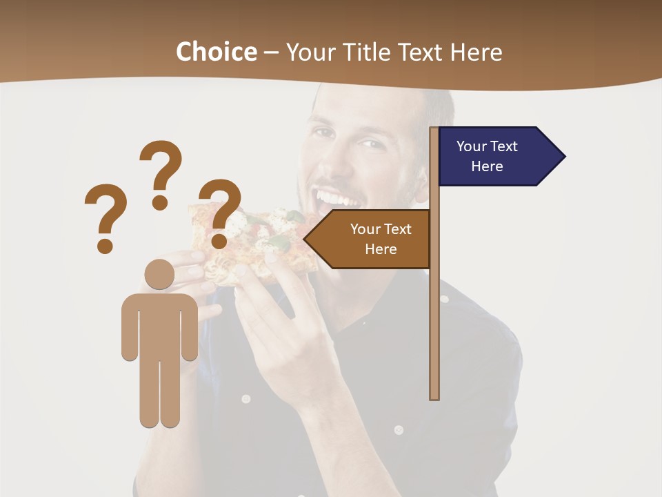 Man Eating Pizza PowerPoint Template