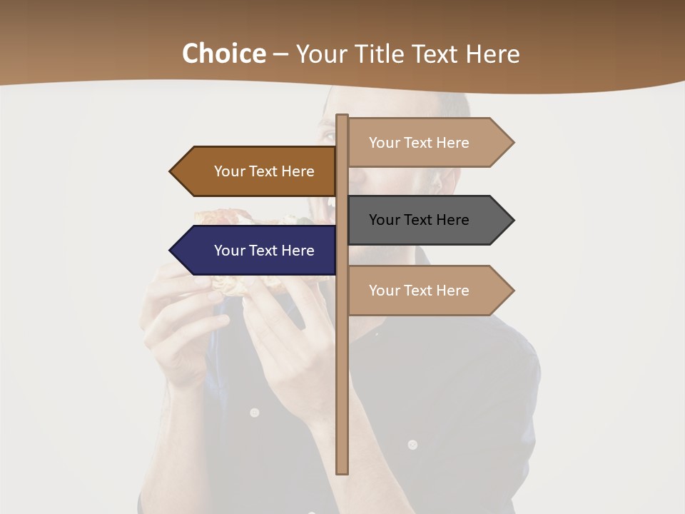 Man Eating Pizza PowerPoint Template