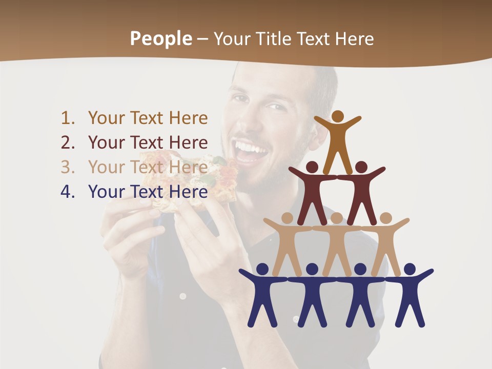 Man Eating Pizza PowerPoint Template