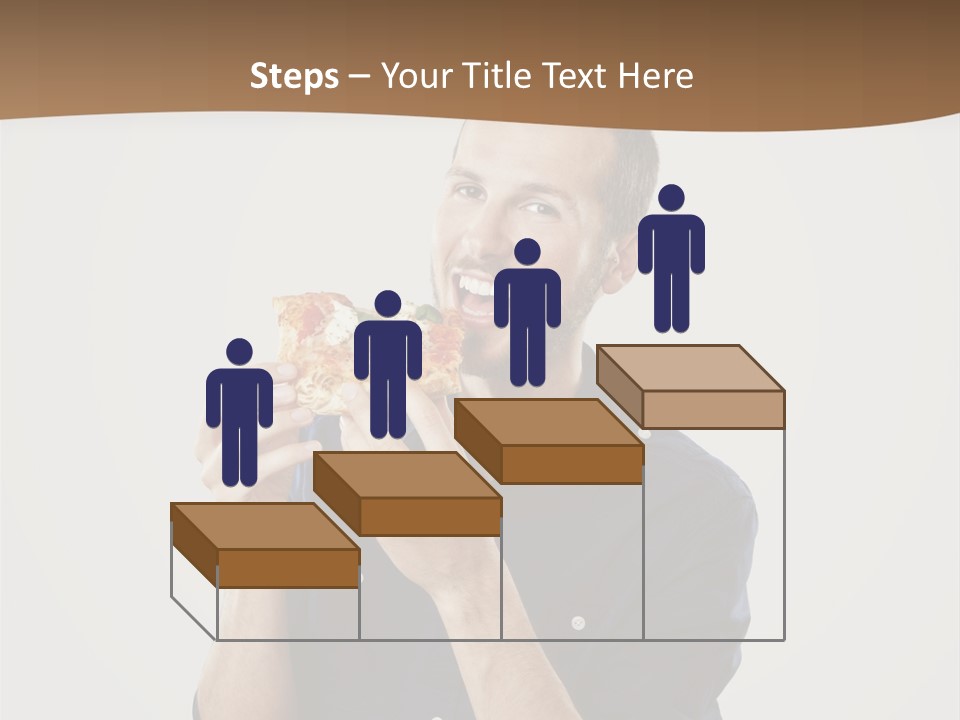 Man Eating Pizza PowerPoint Template