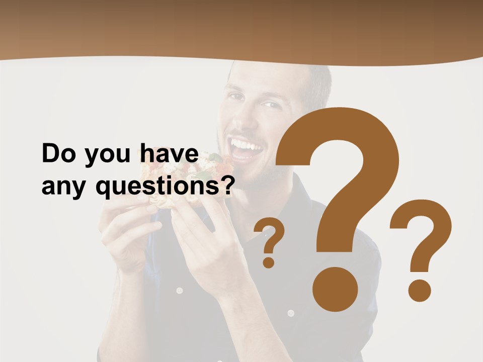 Man Eating Pizza PowerPoint Template